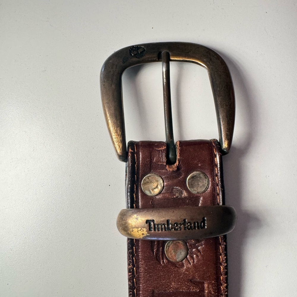 Vintage Timberland Brown Leather Belt - Picture 4 of 6
